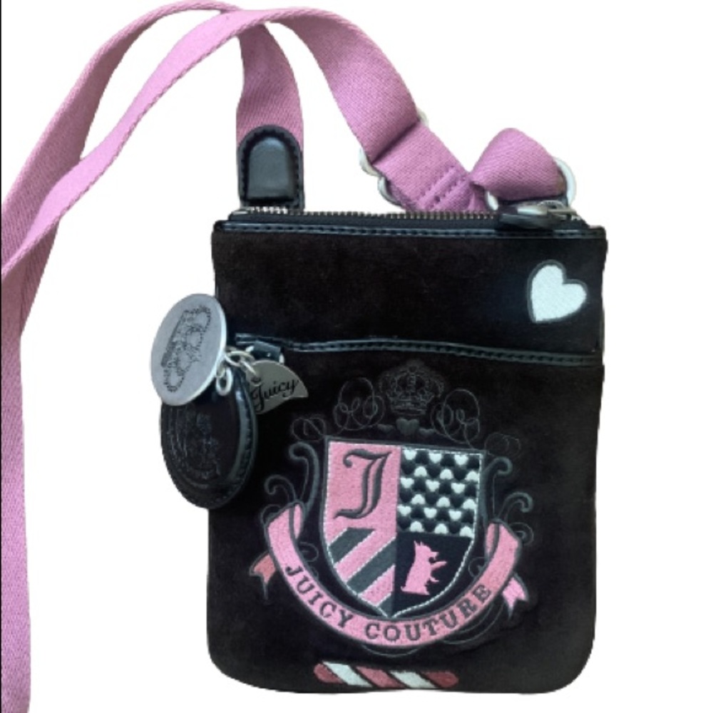 Juicy Couture Black and Pink Crossbody Bag